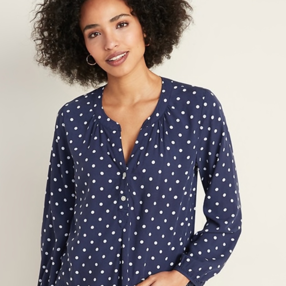 Navy Dots Blouse